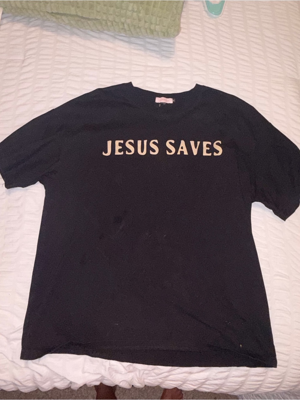 Black 'JESUS SAVES' Graphic Tee